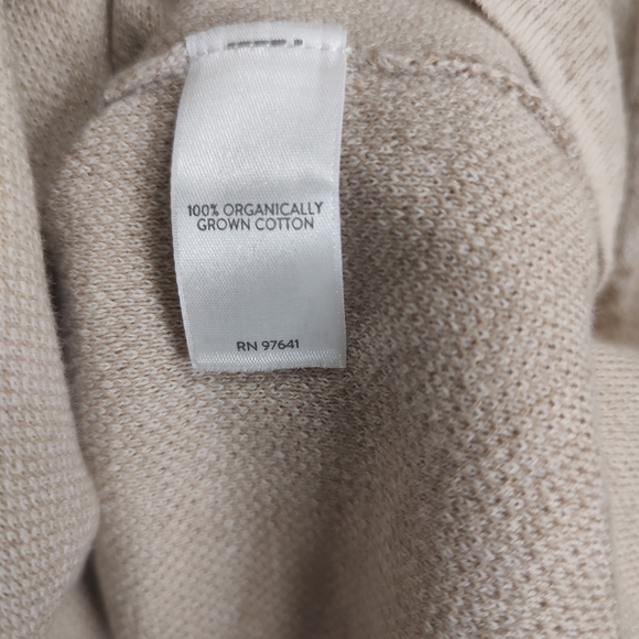 Pure Jill Beige Tan Organic Cotton Dolman Sleeve Round Neck Sweater Size Medium - Picture 10 of 10